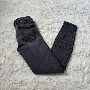 McGuire Women's Size 24 Gray Newton Skinny Jeans with Grommets